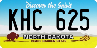 ND license plate KHC625