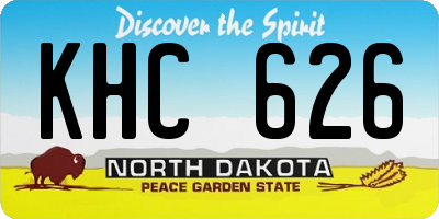 ND license plate KHC626