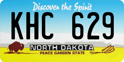 ND license plate KHC629
