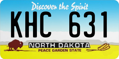 ND license plate KHC631