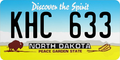 ND license plate KHC633