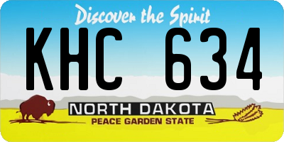 ND license plate KHC634