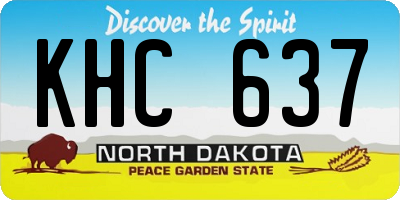 ND license plate KHC637