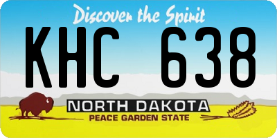 ND license plate KHC638