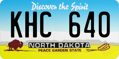 ND license plate KHC640
