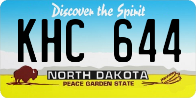 ND license plate KHC644