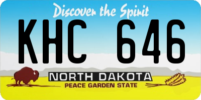 ND license plate KHC646