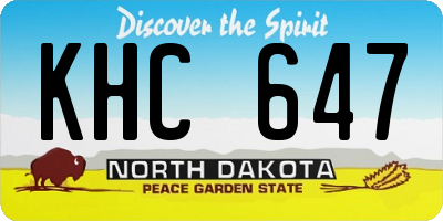 ND license plate KHC647