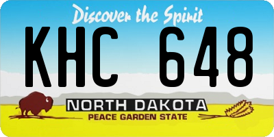 ND license plate KHC648