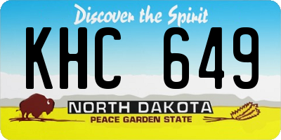 ND license plate KHC649