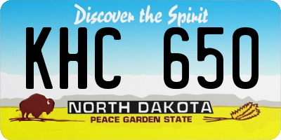 ND license plate KHC650