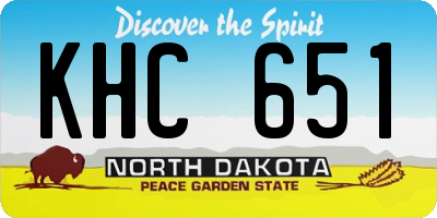 ND license plate KHC651