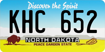ND license plate KHC652