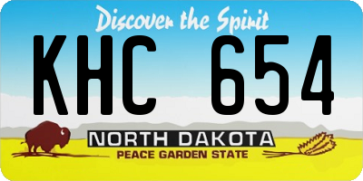 ND license plate KHC654