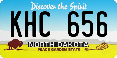ND license plate KHC656