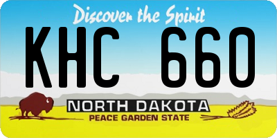 ND license plate KHC660