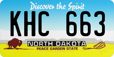 ND license plate KHC663