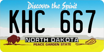 ND license plate KHC667