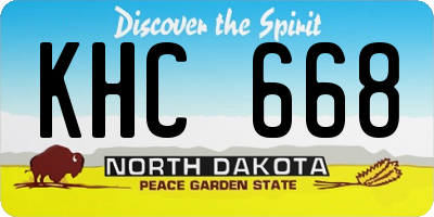 ND license plate KHC668