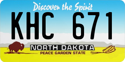 ND license plate KHC671