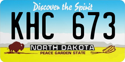 ND license plate KHC673