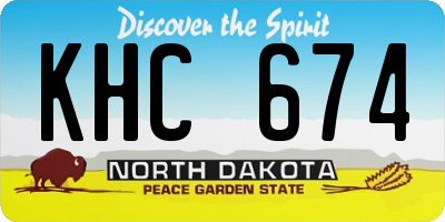 ND license plate KHC674