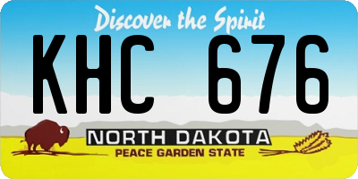 ND license plate KHC676
