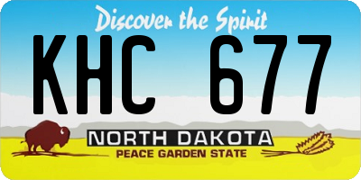 ND license plate KHC677