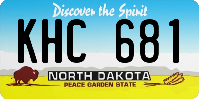 ND license plate KHC681