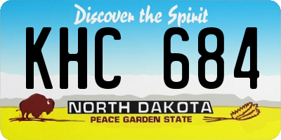 ND license plate KHC684