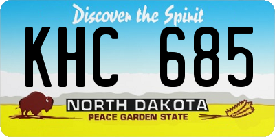 ND license plate KHC685