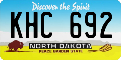 ND license plate KHC692