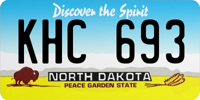 ND license plate KHC693