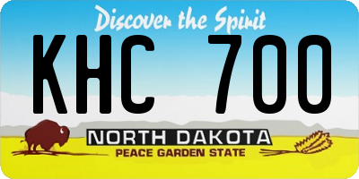 ND license plate KHC700