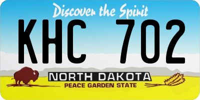 ND license plate KHC702