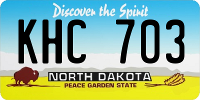 ND license plate KHC703
