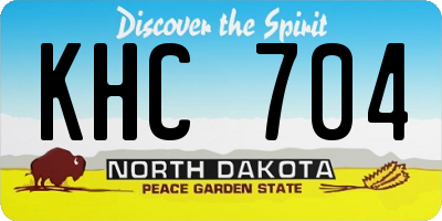ND license plate KHC704
