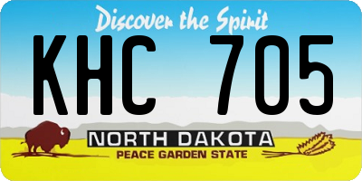 ND license plate KHC705