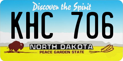 ND license plate KHC706