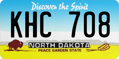 ND license plate KHC708