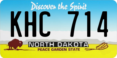 ND license plate KHC714
