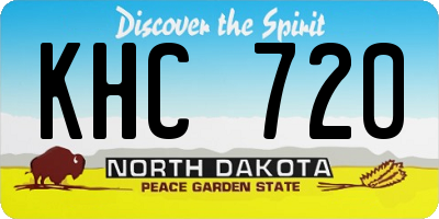 ND license plate KHC720