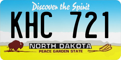 ND license plate KHC721