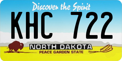 ND license plate KHC722