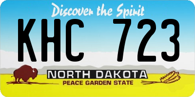 ND license plate KHC723