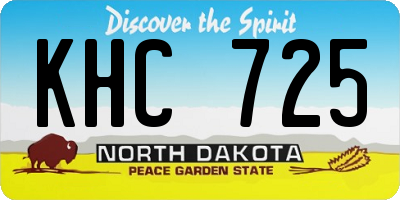ND license plate KHC725