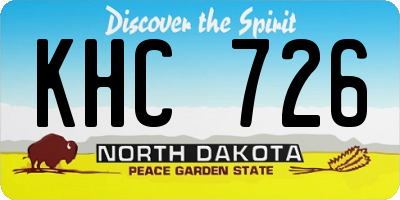 ND license plate KHC726