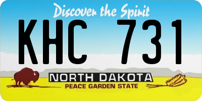 ND license plate KHC731