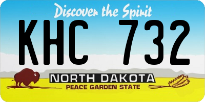 ND license plate KHC732