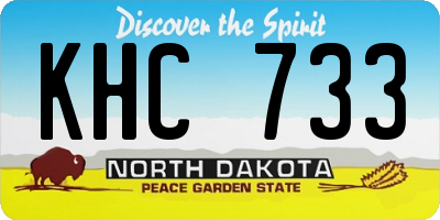 ND license plate KHC733